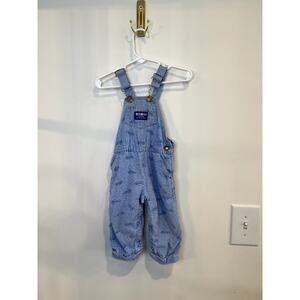 Vintage OshKosh B’gosh Baby Overalls 12M Blue Car Print Toddler Longalls
